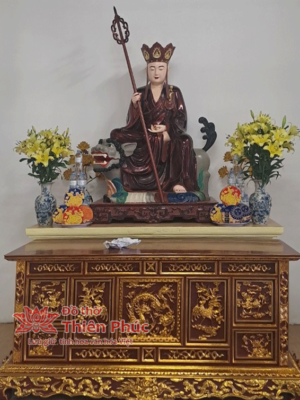 Tượng Địa Tạng Vương Bồ Tát Cưỡi Đế Thính Thú